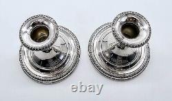 Porte-bougies en argent sterling Mueck-Carey Pr (2) lestés vintage 4-1/4