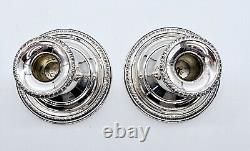 Porte-bougies en argent sterling Mueck-Carey Pr (2) lestés vintage 4-1/4