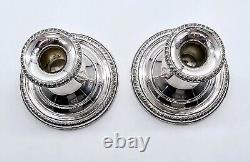 Porte-bougies en argent sterling Mueck-Carey Pr (2) lestés vintage 4-1/4
