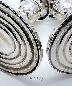 Porte-bougies en argent sterling Mueck-Carey Pr (2) lestés vintage 4-1/4