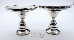 Porte-bougies en argent sterling Mueck-Carey Pr (2) lestés vintage 4-1/4