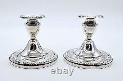 Porte-bougies en argent sterling Mueck-Carey Pr (2) lestés vintage 4-1/4
