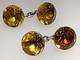RÉel Vintage Antiques Géorgien Argent & Citrine Ou Topaze Taillée Boutons De Manchette Dbl-sd