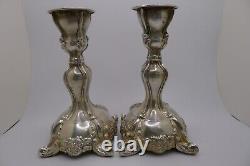 Rare Ancien Vintage Argent 925 Paire de Bougeoirs