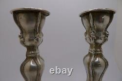 Rare Ancien Vintage Argent 925 Paire de Bougeoirs