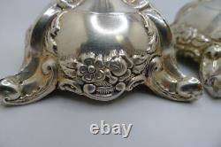 Rare Ancien Vintage Argent 925 Paire de Bougeoirs