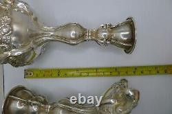 Rare Ancien Vintage Argent 925 Paire de Bougeoirs