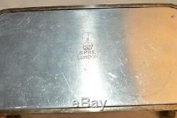Rare Asprey London Paire 2 Pots De Café Original Chaud Silver Art Déco Vintage