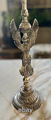 Rare Ensemble de Bougeoirs Anges Vintage/Antique Patine Argentée