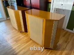 Rare Vintage Plywood Empty Speaker Cabinets Pair Utilisé Avec Tannoy 15'' Silver