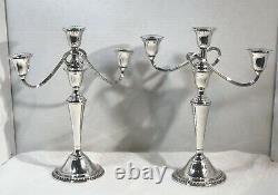 Rogers Sterling Silver Candelabra 3 Arm Vintage Candle Porte Une Paire