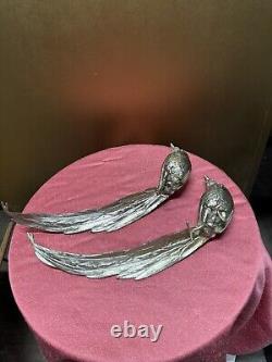 Sculptures de table en argent plaqué des frères Jennings représentant des faisans oiseaux JB 2460 15