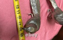 Sculptures de table en argent plaqué des frères Jennings représentant des faisans oiseaux JB 2460 15
