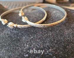 Set 2 Vintage Sterling Argent Manille Cuff Bangle Bracelets Bermuda Paire