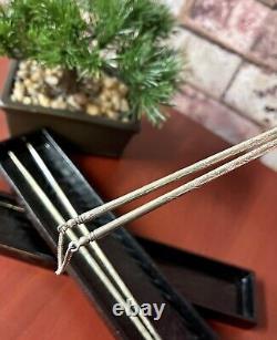 Silver De Vinture 925 Chopsticks Japonésie 2 Paires Peache Marquée 97.65g