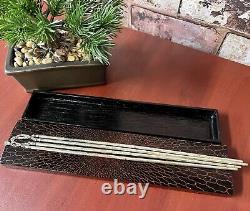 Silver De Vinture 925 Chopsticks Japonésie 2 Paires Peache Marquée 97.65g