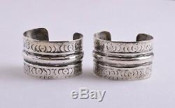Siwa Vintage Egyptien Argent Gypsy Berber Bédouine Bracelets Manchette Paire