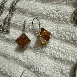 Six Paires de Boucles d'Oreilles en Argent Sterling, Certaines Vintage