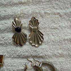 Six Paires de Boucles d'Oreilles en Argent Sterling, Certaines Vintage