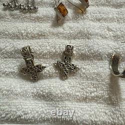 Six Paires de Boucles d'Oreilles en Argent Sterling, Certaines Vintage