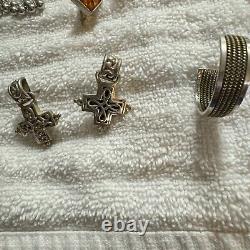 Six Paires de Boucles d'Oreilles en Argent Sterling, Certaines Vintage