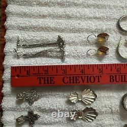 Six Paires de Boucles d'Oreilles en Argent Sterling, Certaines Vintage