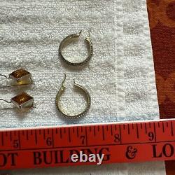 Six Paires de Boucles d'Oreilles en Argent Sterling, Certaines Vintage