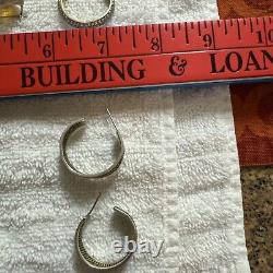 Six Paires de Boucles d'Oreilles en Argent Sterling, Certaines Vintage