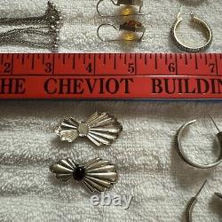 Six Paires de Boucles d'Oreilles en Argent Sterling, Certaines Vintage