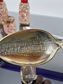 Souvenirs vintage et antiques de Floride en argent, alligator, pélican, salières et poivrières