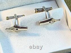 Super Paire De Stylo De Fontaine Mont Blanc Vintage Nib Cufflinks