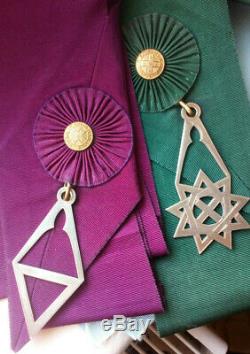 Superb Paire De Vintage Silver Cordon Sash Bijoux Royal Order Of Scotland Vgc