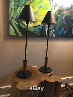 Tableau Rare Vintage Habitat Post Modern Lampes Paire Made In France