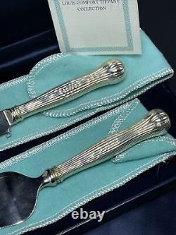 Tiffany & Co Louis Comfort Paire Vintage Pâtisserie Sterling Silver Cheese Couteaux