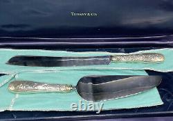 Tiffany & Co Paire Vintage Argent Sterling Audubon Cake & Pie Couteaux Japonais