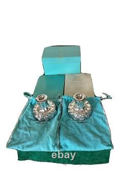 Tiffany & Co. Paire de bougeoirs vintage Louis Comfort Tiffany en argent sterling .925