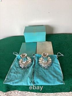 Tiffany & Co. Paire de bougeoirs vintage Louis Comfort Tiffany en argent sterling .925