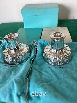 Tiffany & Co. Paire de bougeoirs vintage Louis Comfort Tiffany en argent sterling .925