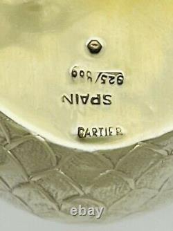 Très Rare Cartier Millésime Argent Sterling Paire Lavée D'or De Baleine Sel Cellars