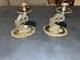 Vtg Paire De Bougies En Argent Style Poisson Koi