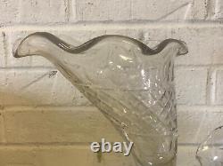 Vases en verre en forme de corne d'abondance en argent massif poids de Sheffield, vintage et antiques.