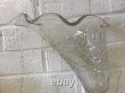 Vases en verre en forme de corne d'abondance en argent massif poids de Sheffield, vintage et antiques.