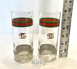 Verres à Highball Vintage Gucci en argent plaqué - Paire - Barware GG - Tel quel