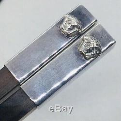 Versace Rosenthal Vintage En Argent Sterling Paire Chopsticks