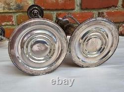 Vieille paire VTG de candélabres en argent sterling Gorham 925 à quatre sections 11,5 #808-1