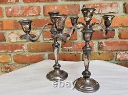 Vieille paire VTG de candélabres en argent sterling Gorham 925 à quatre sections 11,5 #808-1