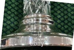 Vintage 1973 Lovely Pair Of Anglais Rare Cut Glass & Bougies Argent Massif