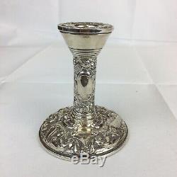 Vintage 1987 Broadway & Co En Argent Sterling Rempli Bougeoirs Paire 10cm De Haut