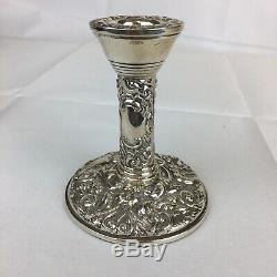Vintage 1987 Broadway & Co En Argent Sterling Rempli Bougeoirs Paire 10cm De Haut