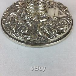 Vintage 1987 Broadway & Co En Argent Sterling Rempli Bougeoirs Paire 10cm De Haut